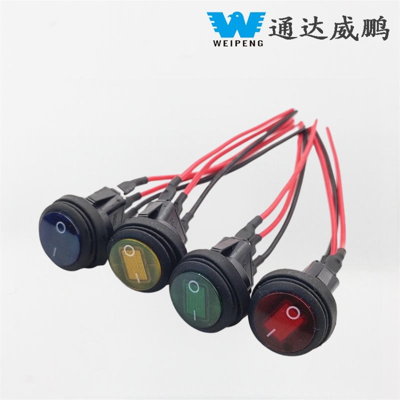 12V 20A Runder Wippschalter mit Drähten