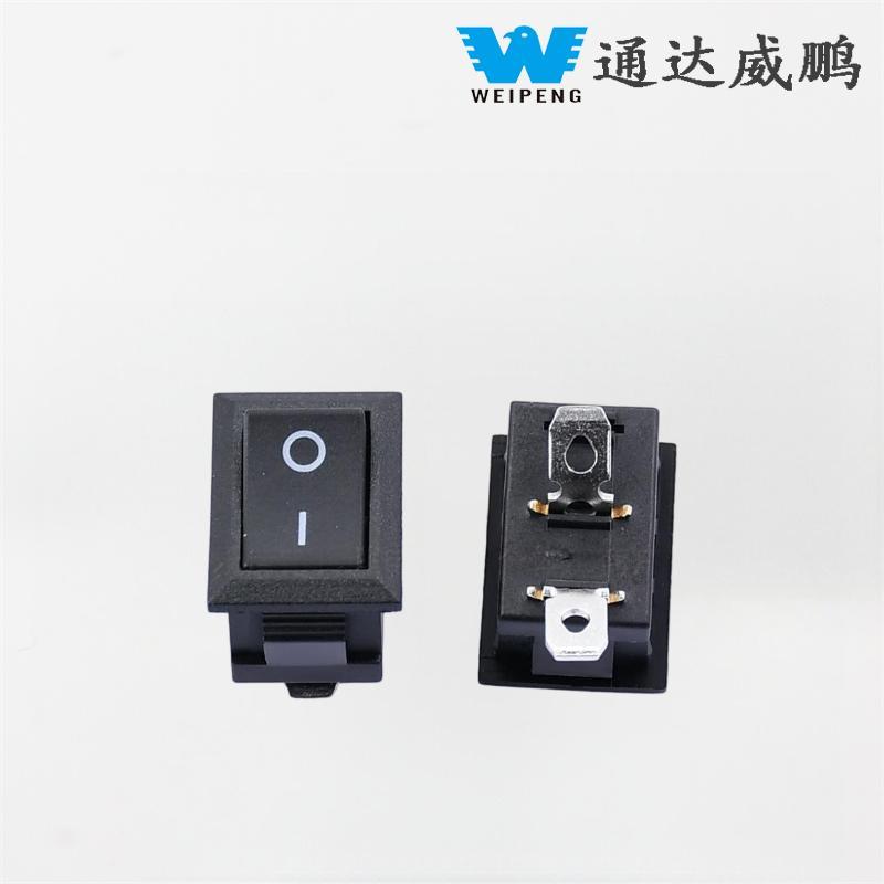 Kcd115*21mm 6A Power Rocker Switch mit abgeschrägter Kante und gebogenem Bein und zwei Positionen