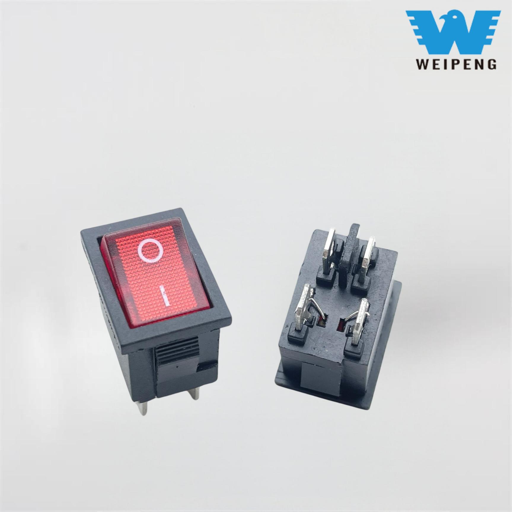 Quadratischer 4-poliger Wippschalter